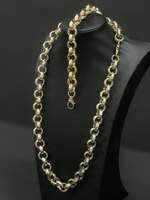 9ct Gold Filled Patterned & Diamond Belcher Set 14mm