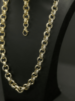 9ct Gold Filled Patterned & Diamond Belcher Set 14mm