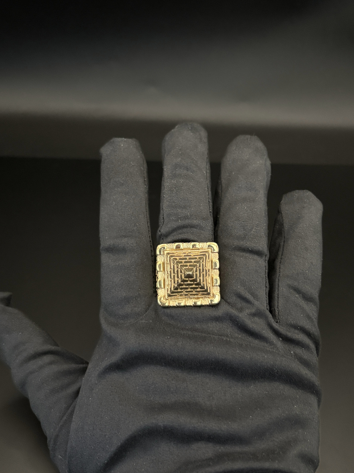 9ct Gold Filled Castle Pyramid Ring