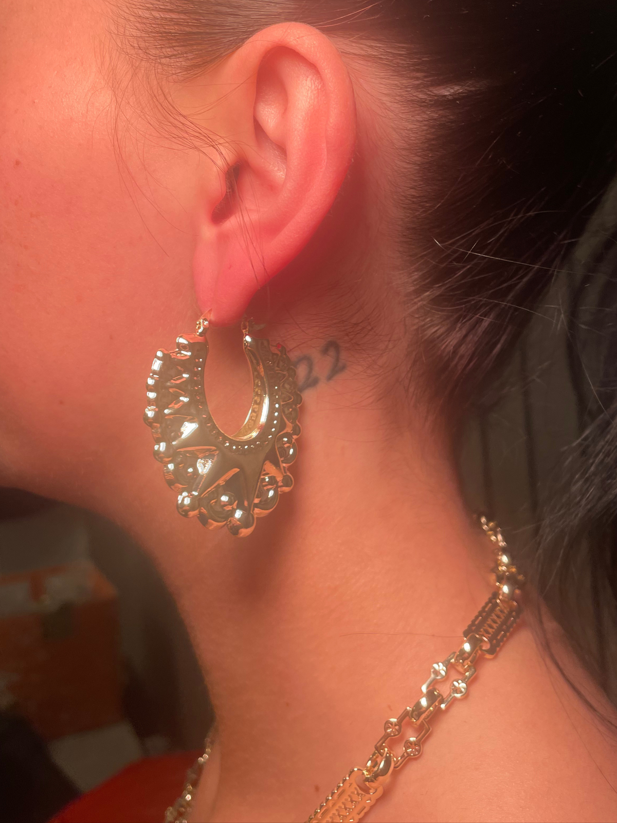 Gold filled XL Creole Earrings 45mm (Wide)