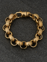 9ct Gold Filled Patterned Belcher Bracelet 15mm