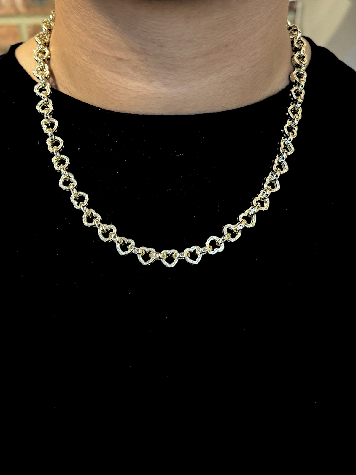 9ct Gold Filled Love Heart Belcher Set 9mm