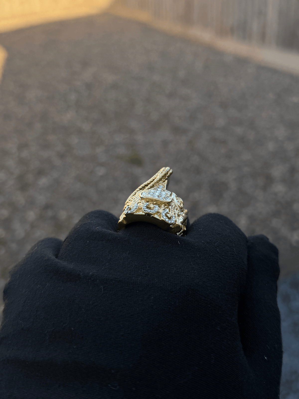9ct Gold Filled Diamond Cowboy Saddle Ring