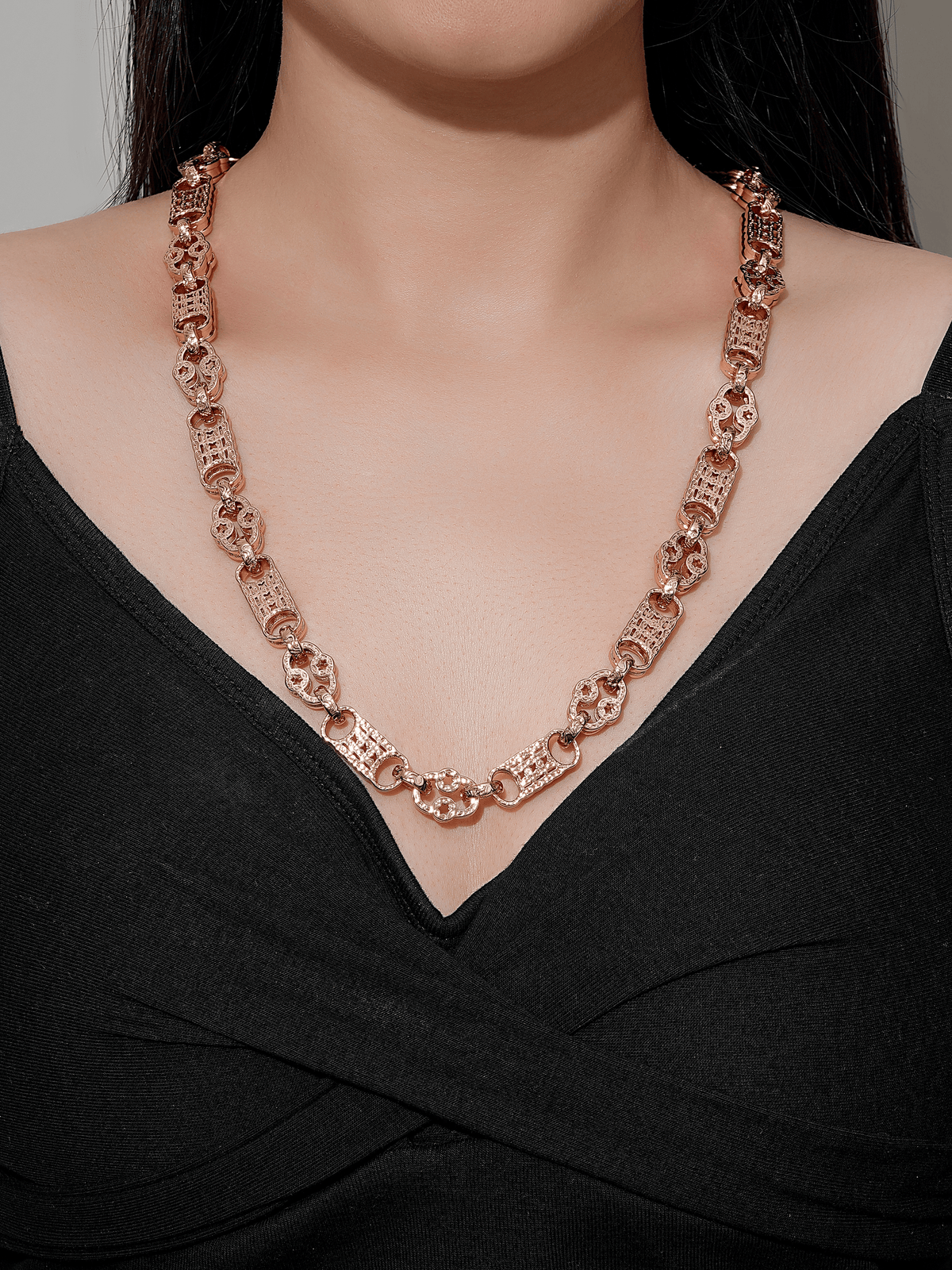 9ct Gold Filled Stars & Bars Chain 10mm