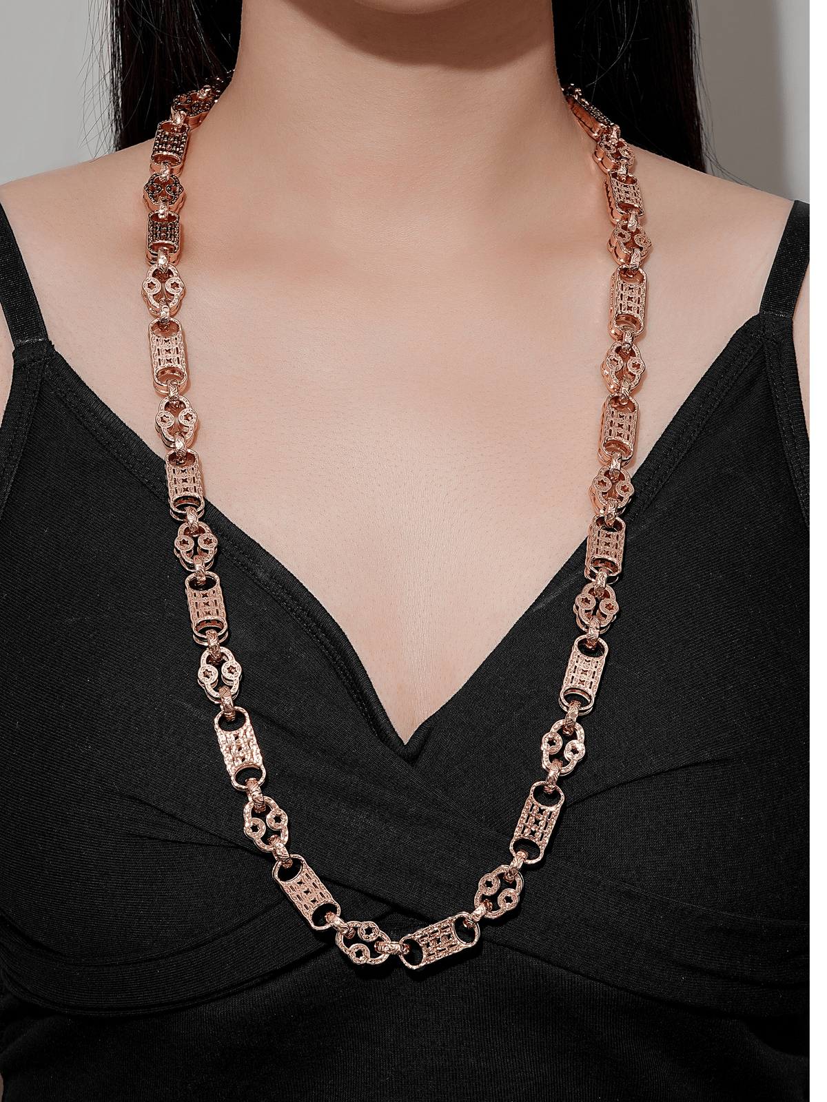 9ct Gold Filled Stars & Bars Chain 10mm