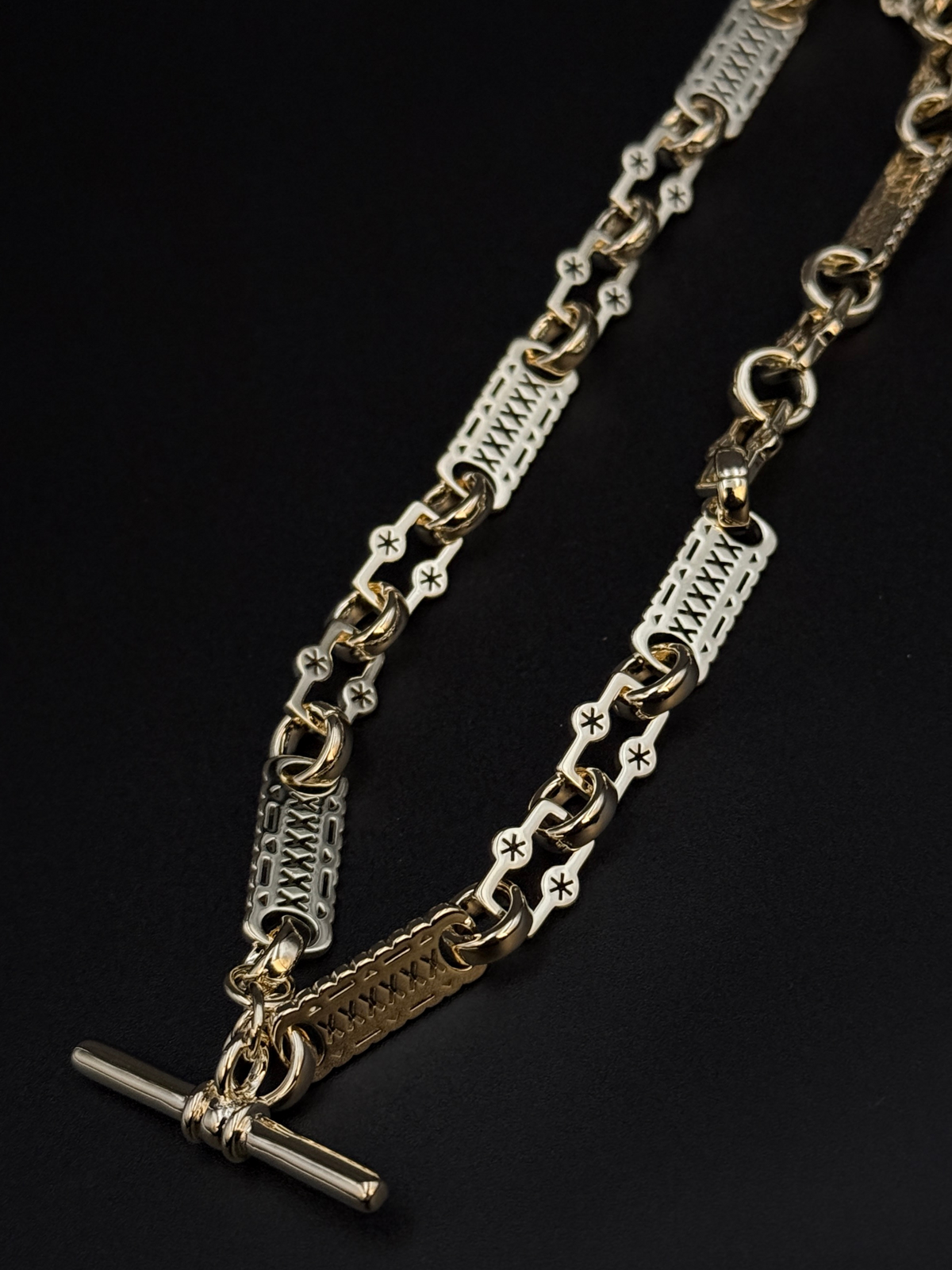9ct Gold Filled Stars & Bars Necklace With T-Bar