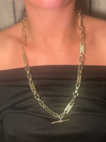 9ct Gold Filled Stars & Bars Necklace With T-Bar