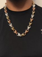 9ct Tri-Colour Gold Filled Tulip Chain 13mm