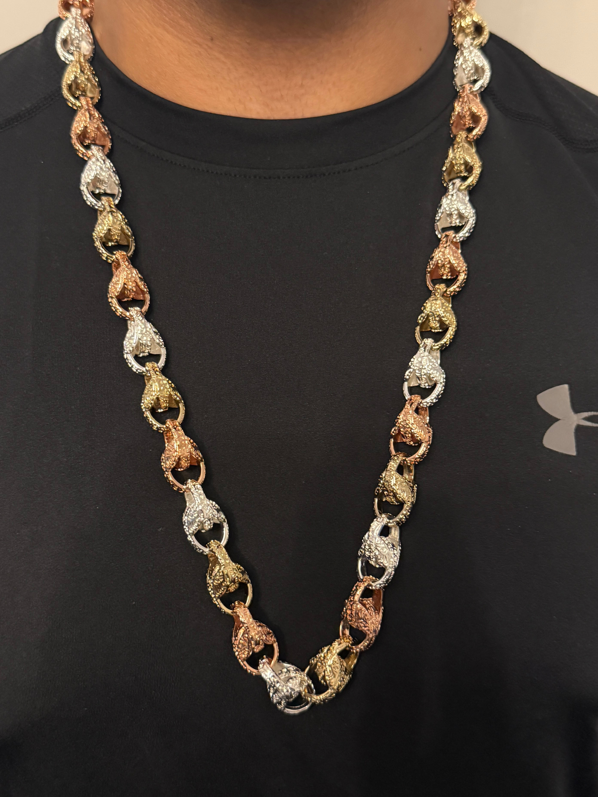 9ct Tri-Colour Gold Filled Tulip Chain 13mm