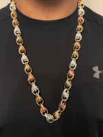 9ct Tri-Colour Gold Filled Tulip Chain 13mm