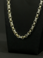 White Gold Filled Diamond Gypsy Link Belcher Chain 10mm