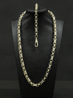 Yellow Gold Filled Diamond Gypsy Link Belcher Set 10mm