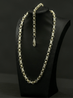 White Gold Filled Diamond Gypsy Link Belcher Set 10mm