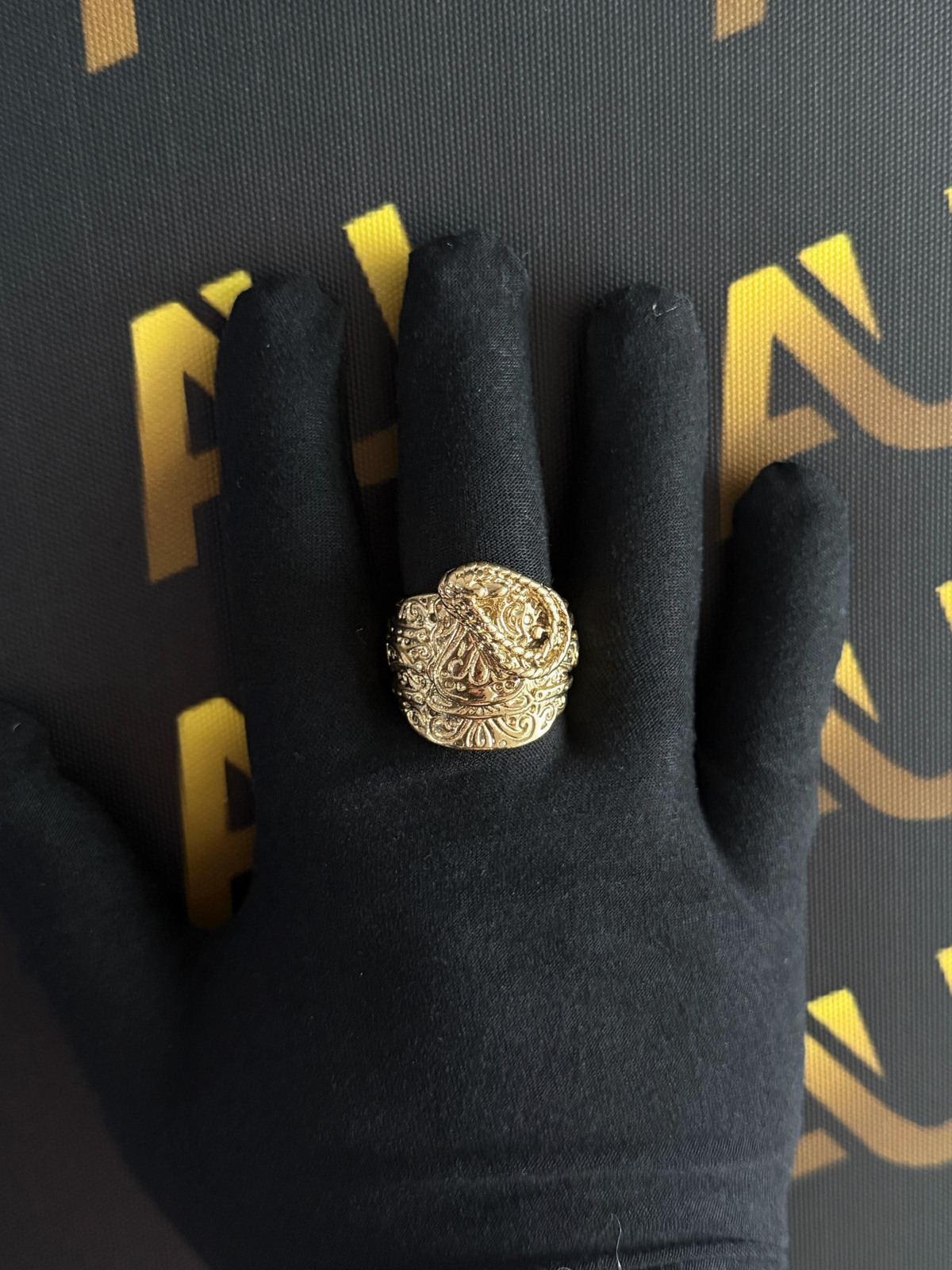 9ct Gold Filled Ace of Spades Saddle Ring