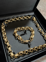 9ct Gold Filled Patterned Belcher Set 15mm