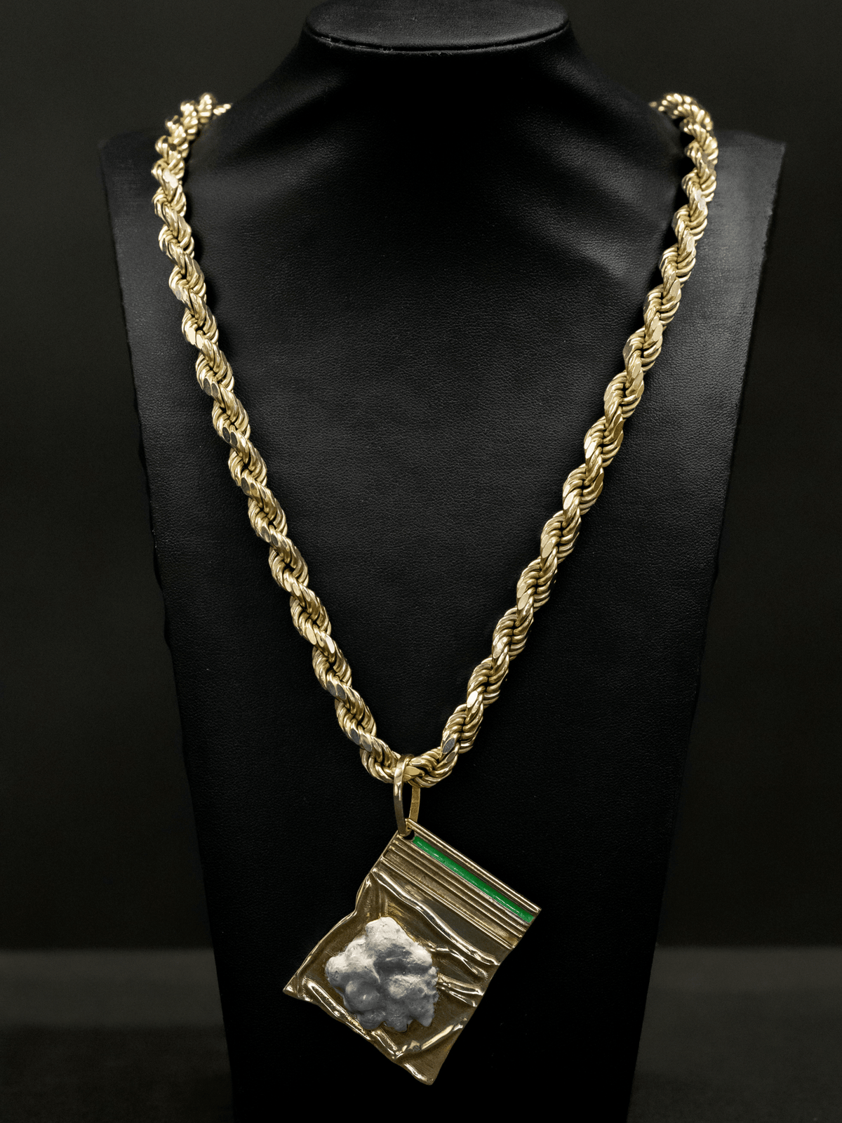 *NEW* Gold Filled Coke Baggy Pendant on Rope Chain