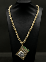 Gold Filled Coke Baggy Pendant on Rope Chain
