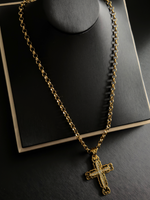 Gold Filled Cross Pendant on 5mm Belcher Chain