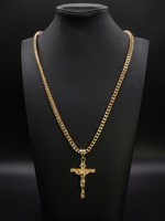 Gold Filled Crusifix Pendant On A 6mm Rope Chain