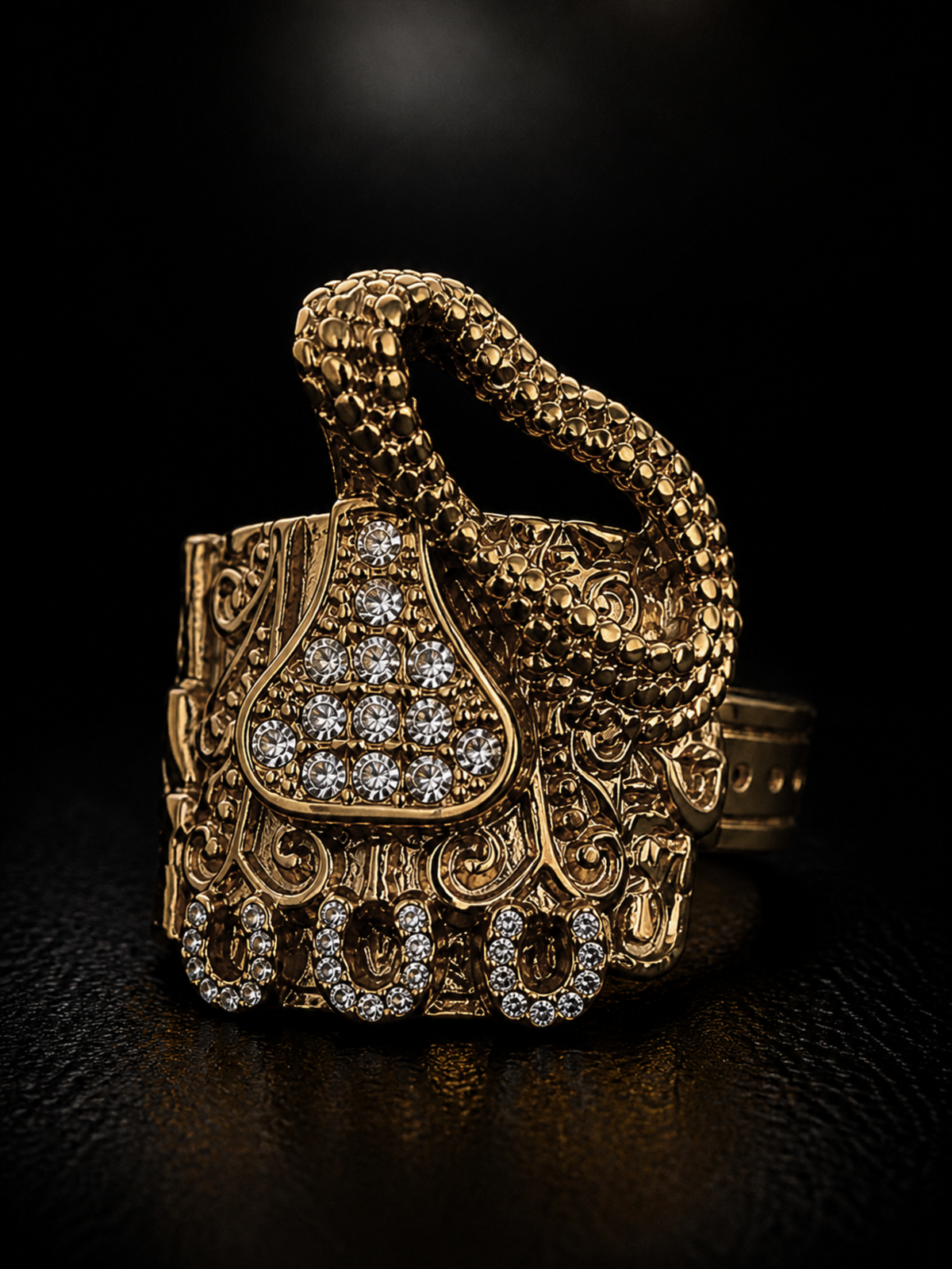 9ct Gold Filled Diamond Cowboy Saddle Ring