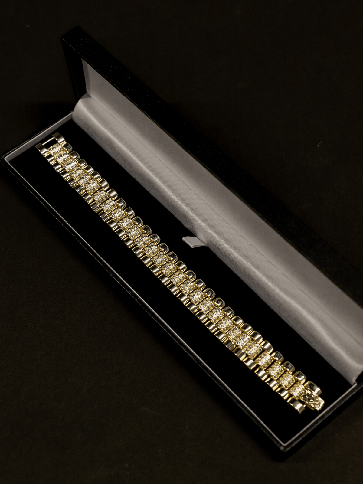 Gold Filled Diamond Presidential Bracelet 15mm