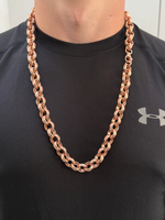 9ct Gold Filled Patterned & Diamond Belcher Chain 14mm