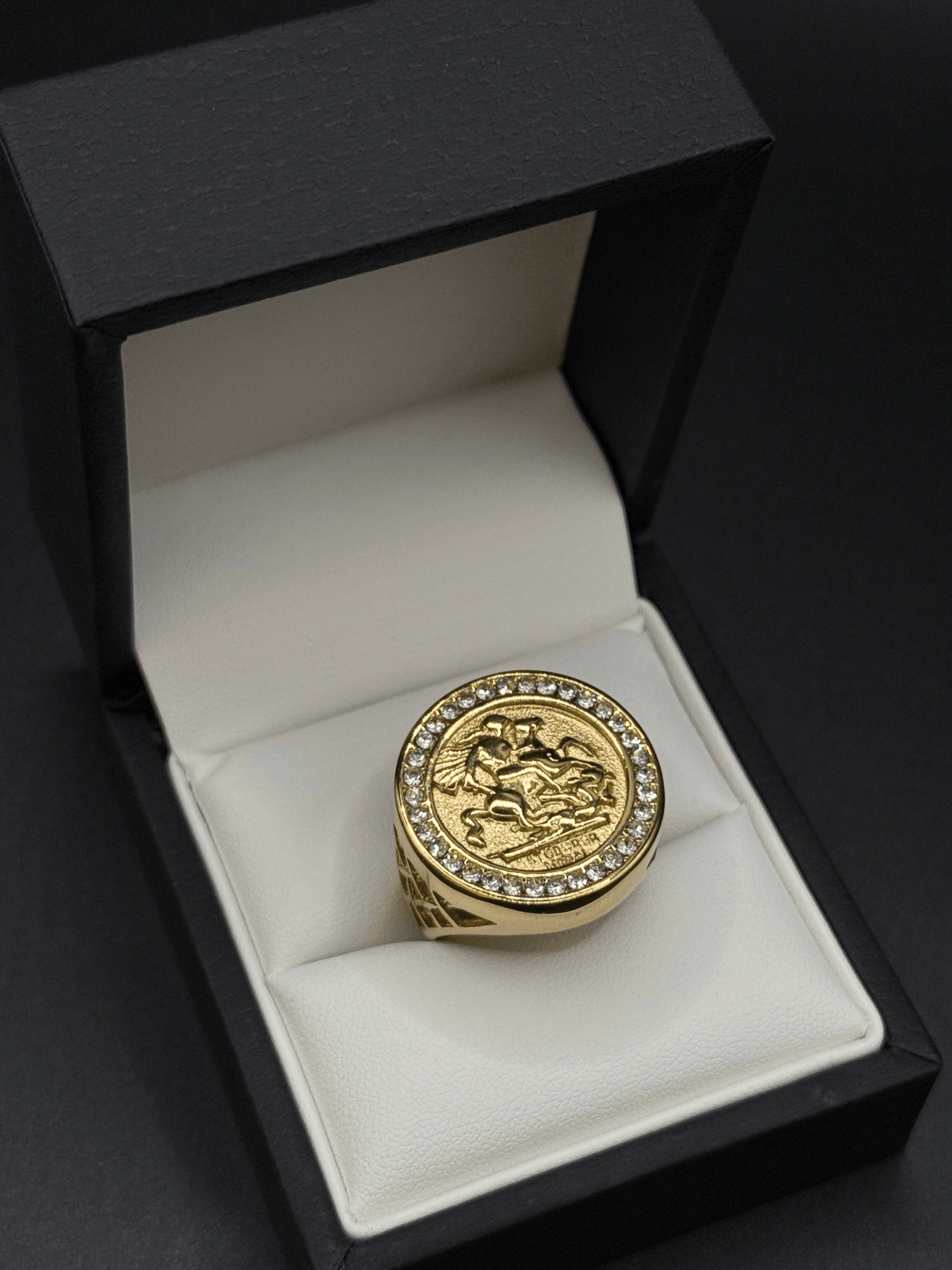 9ct Gold Filled Diamond Sovereign Ring