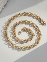 9ct Gold Filled Patterned & Diamond Belcher Chain 14mm