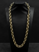 9ct Gold Filled Patterned & Diamond Belcher Chain 14mm