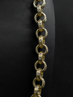 9ct Gold Filled Patterned & Diamond Belcher Chain 14mm