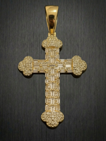 Gold Filled Diamond Cross Pendant on 4mm Curb Necklace