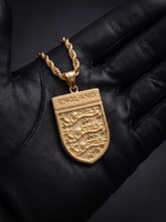 Gold Filled England Football Badge Pendant With Chain