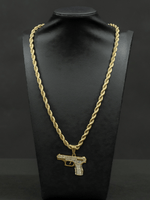 Gold Filled Glock Pendant On A 6mm Rope Chain