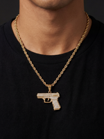 Gold Filled Glock Pendant On A 6mm Rope Chain