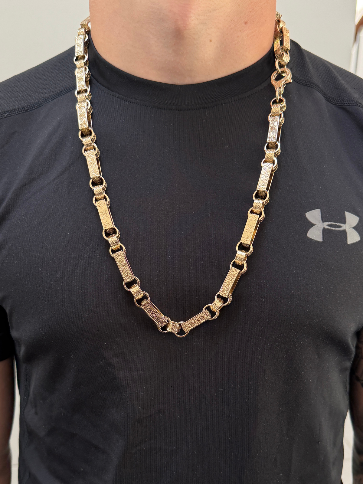 9ct Gold Filled Gypsy Link Belcher Chain 13mm