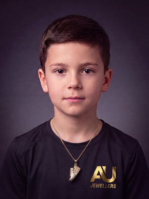 Kids 9ct Gold Filled AirMax 90 Trainer Pendant worn on model