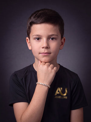 Kids Tennis Bracelet 4mm worn on model