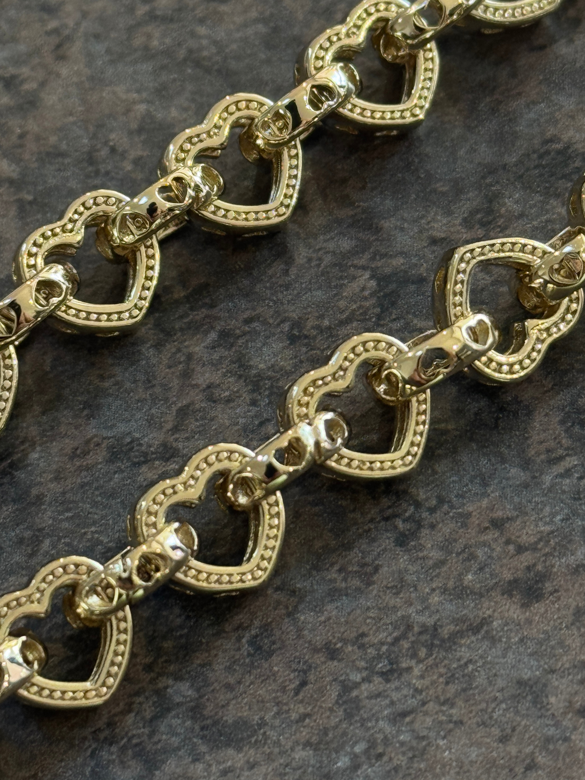 9ct Gold Filled Love Heart Belcher Bracelet 9mm