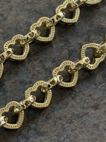 9ct Gold Filled Love Heart Belcher Bracelet 9mm