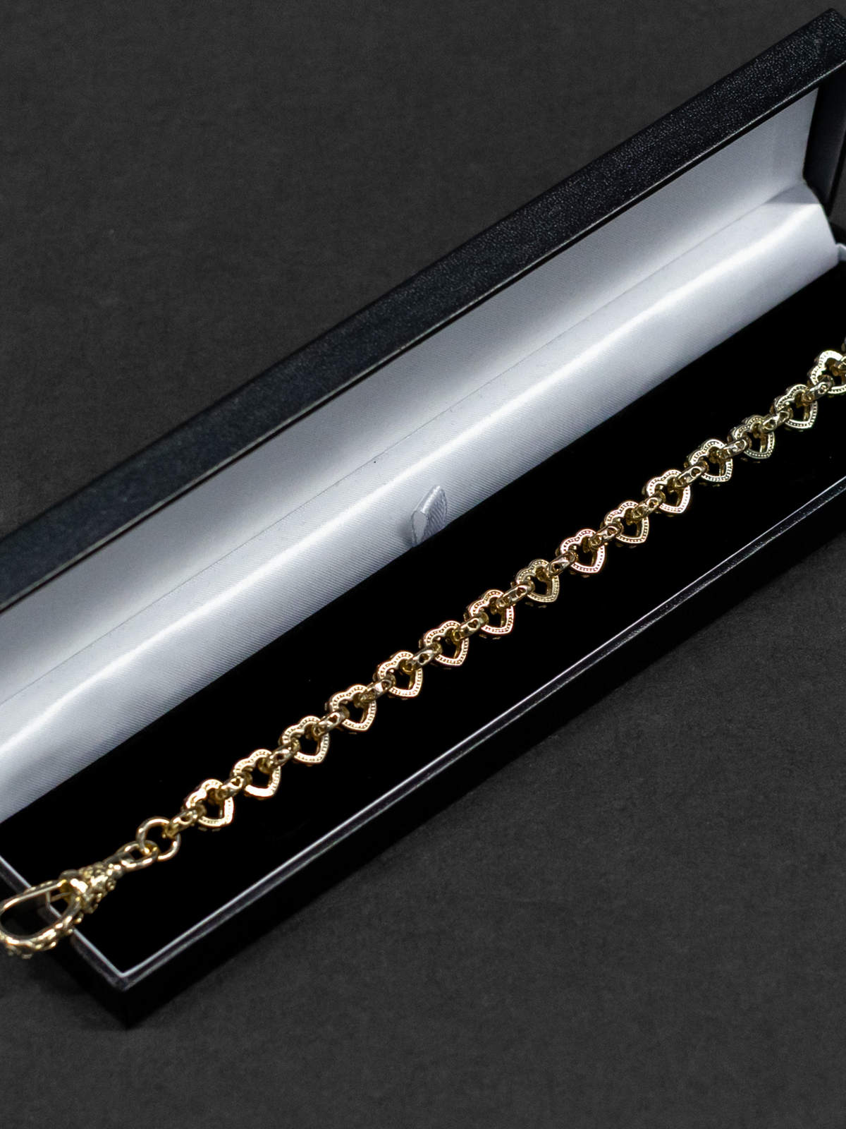 9ct Gold Filled Love Heart Belcher Bracelet 9mm