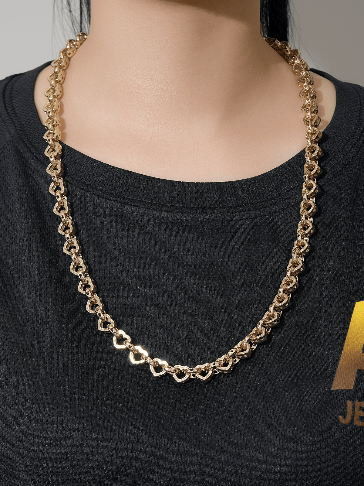 9ct Gold Filled Love Heart Belcher Chain 9mm