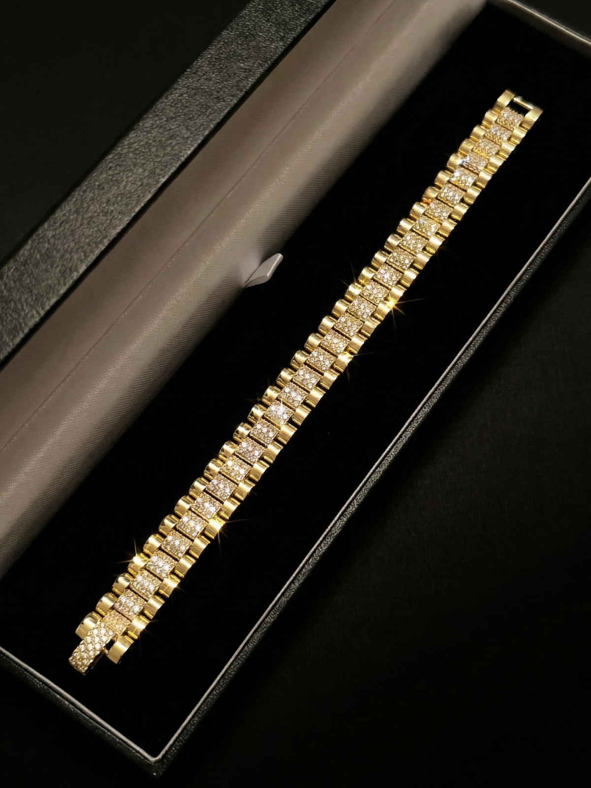 Gold Filled Diamond Presidential Bracelet 10mm Multi-colour