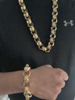 9ct Gold Filled XL Patterned Belcher Set 21mm