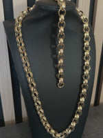 9ct Gold Filled Patterned Oval Belcher Set 13mm