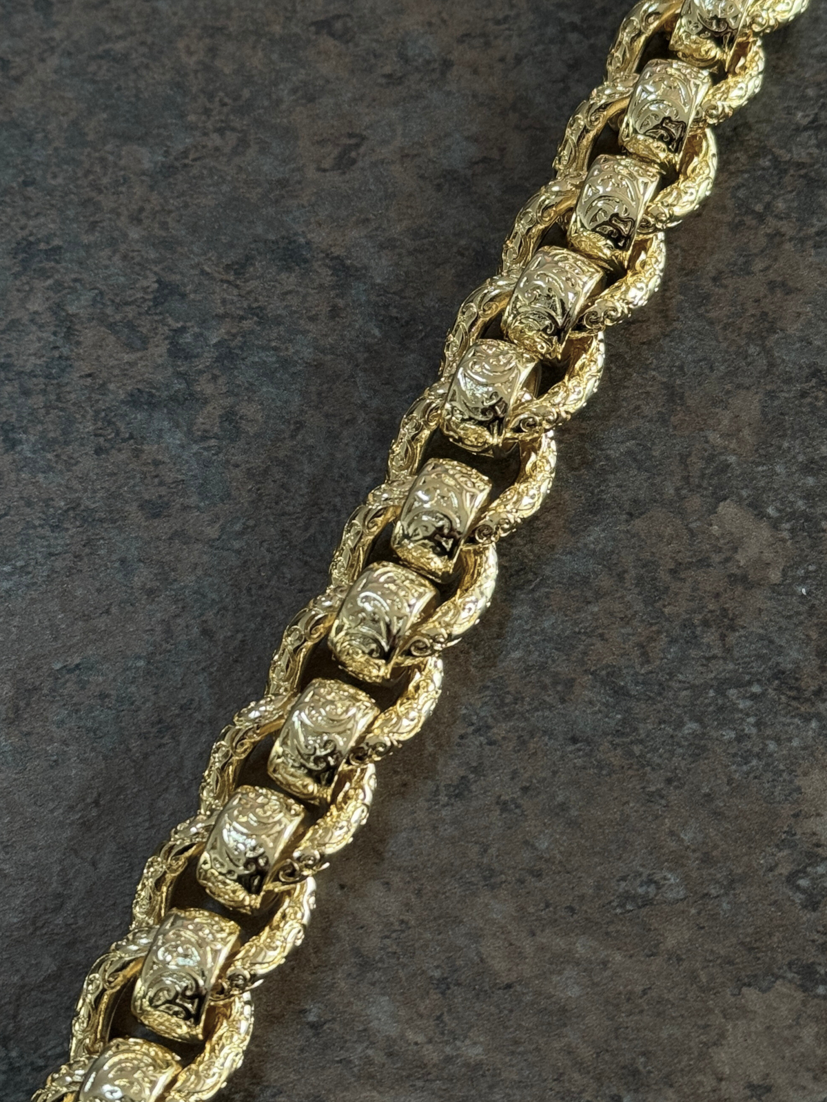 9ct Gold Filled Roller-Ball Belcher Bracelet 15mm