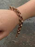 9ct Gold Filled Patterned & Diamond Belcher Bracelet 14mm