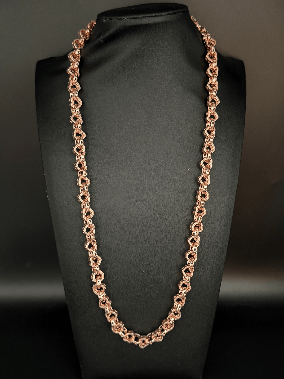 9ct Gold Filled Love Heart Belcher Chain 9mm