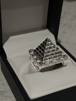 Silver Castle Pyramid Ring