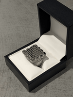 Silver Castle Pyramid Ring
