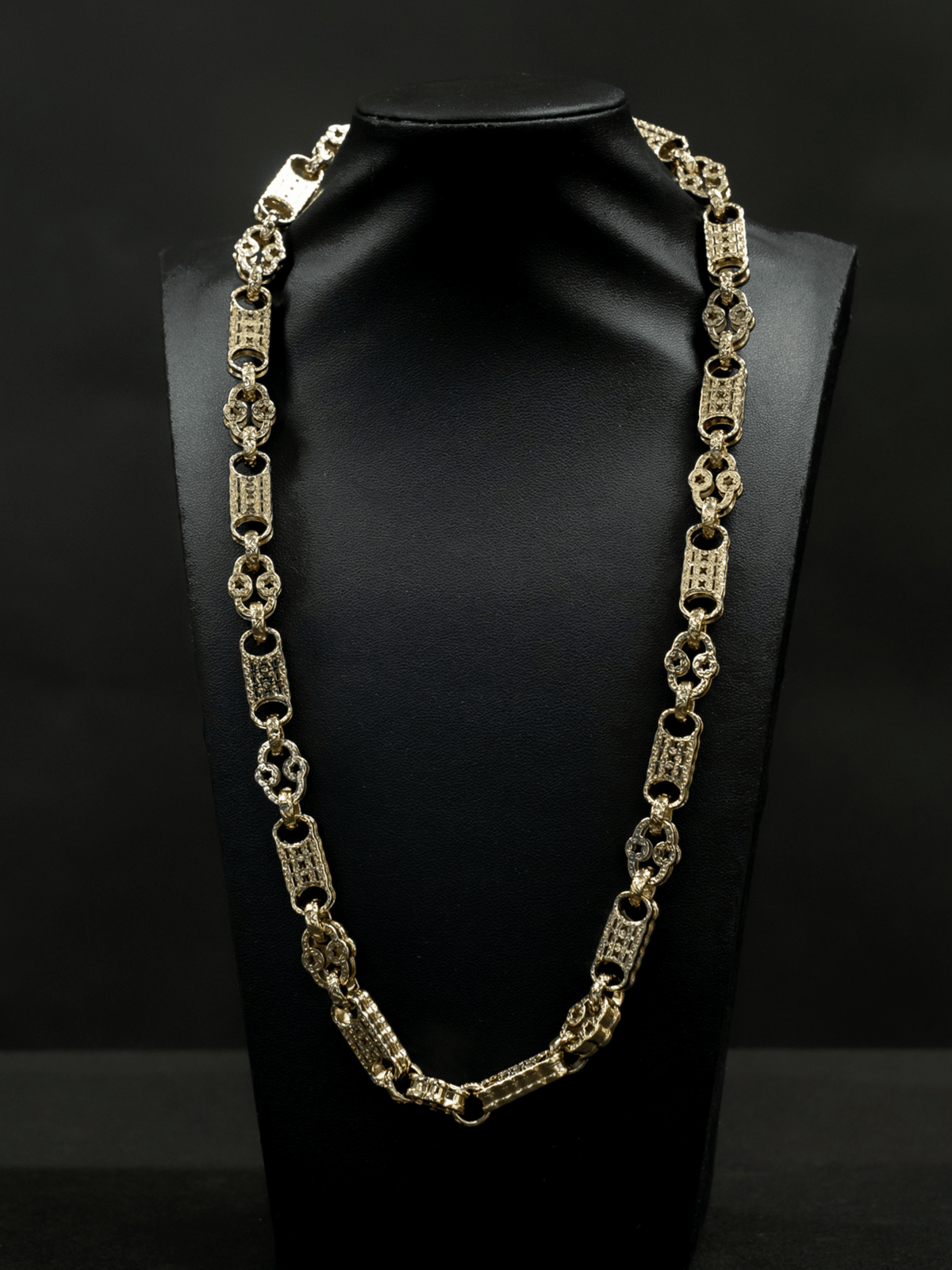 9ct Gold Filled Stars & Bars Chain 10mm